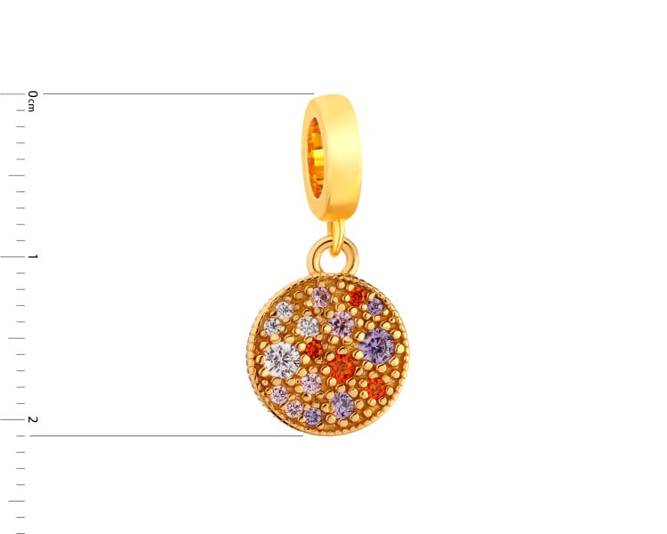 Gold-Plated Silver Pendant with Cubic Zirconia