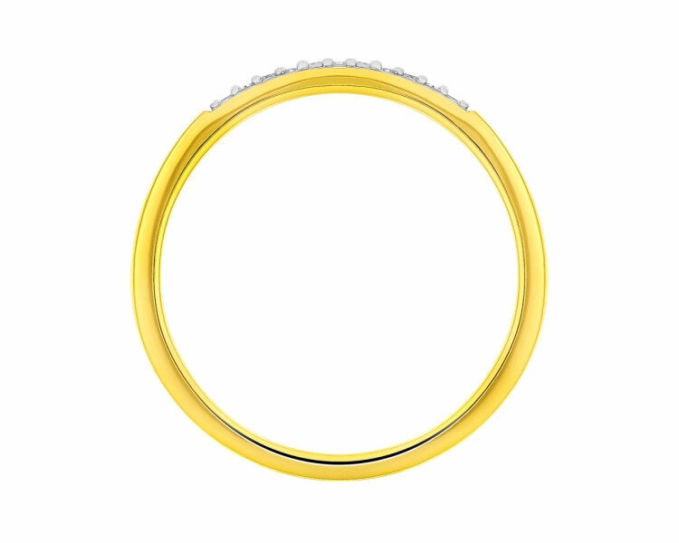 Pierścionek z żółtego złota z diamentami 0,03 ct - próba 375