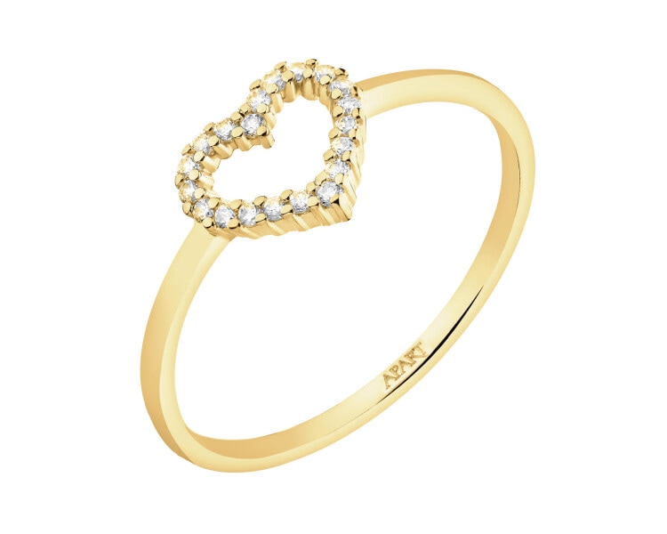 14 K Yellow Gold Ring with Cubic Zirconia
