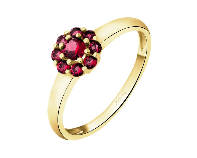 14 K Yellow Gold Ring with Synthetic Ruby