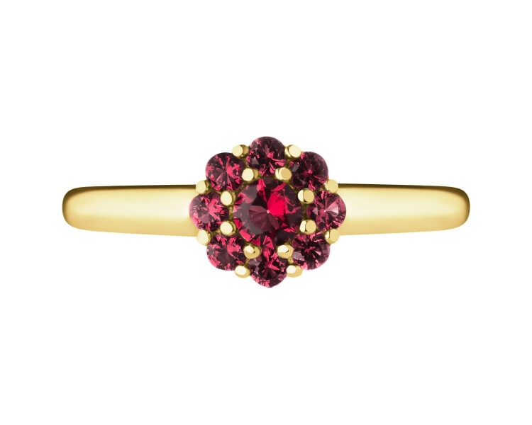 14 K Yellow Gold Ring with Synthetic Ruby