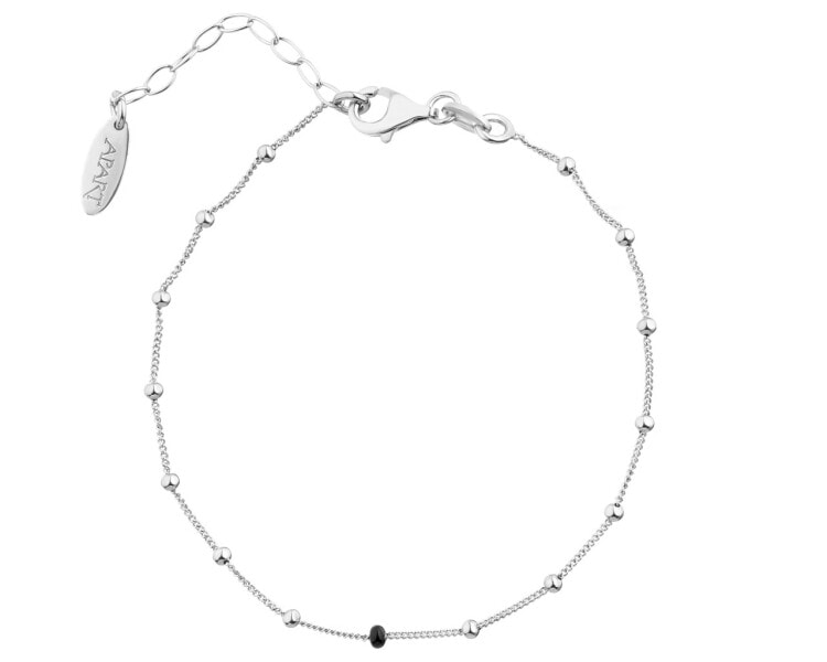 Rhodium Plated Silver Bracelet with Enamel