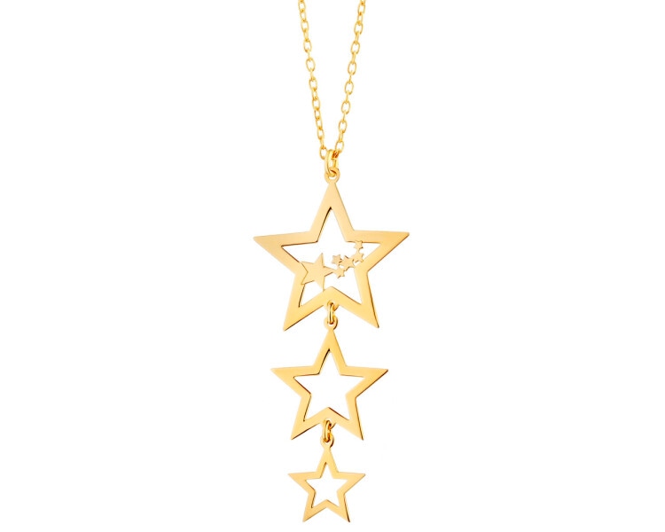 Pozlacený stříbrný náhrdelník - hvězdy