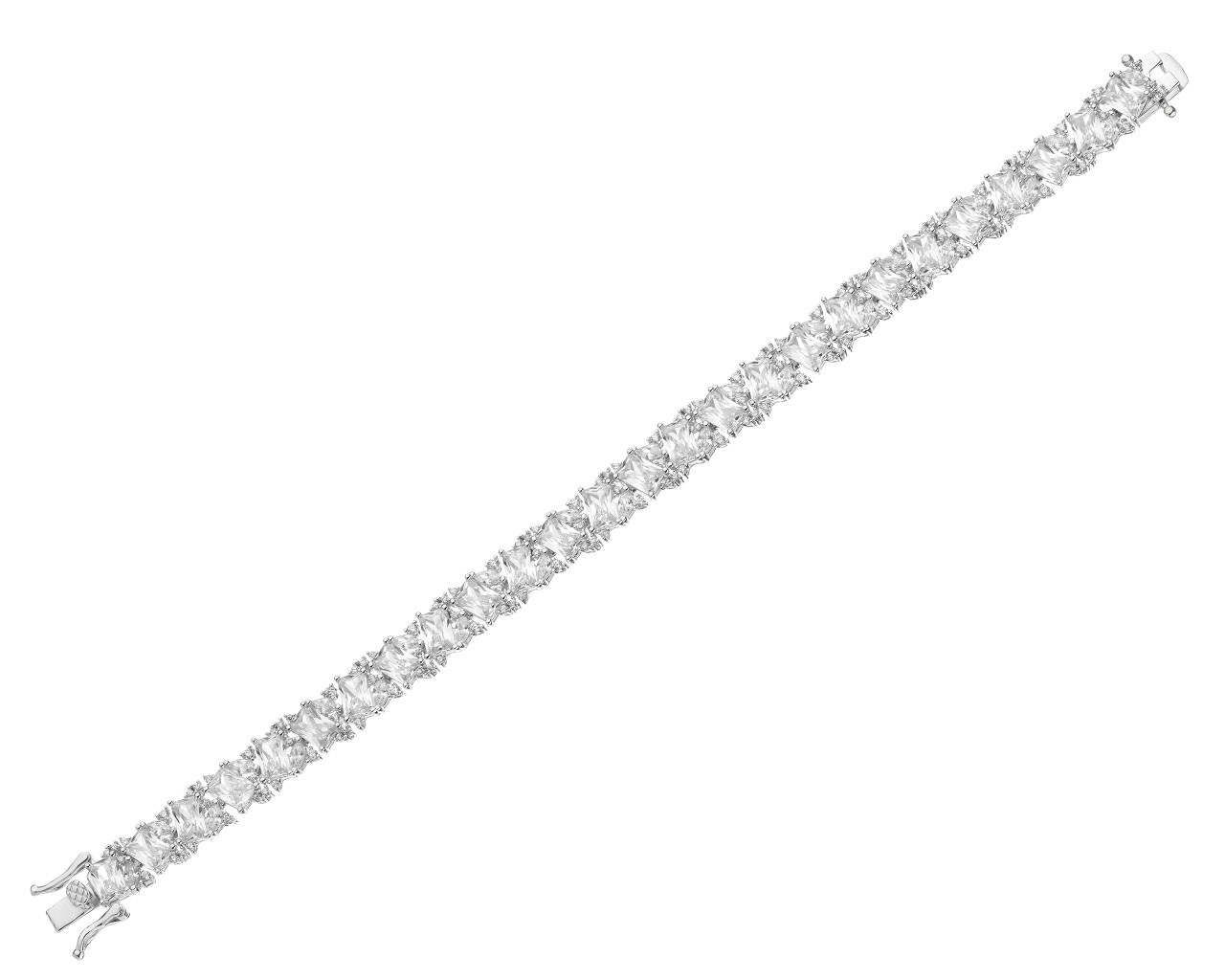 thumbnail image 2 of VOROCO Rhodium Plated 925 Sterling Silver CZ Spacer Bead Charm For European Bracelets 2 of 4