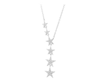Stříbrný náhrdelník se zirkony - hvězdy