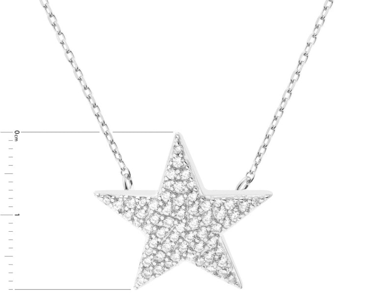 Stříbrný náhrdelník se zirkony - hvězda