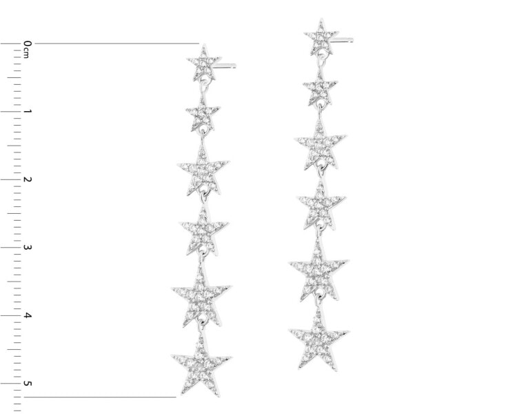 Kolczyki srebrne z cyrkoniami - gwiazdy