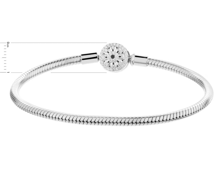 Rhodium Plated Silver Bracelet with Cubic Zirconia