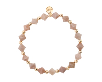 Gold-Plated Brass Bracelet with Moonstone