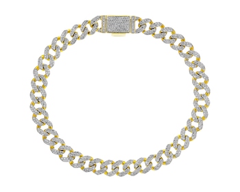 14 K Rhodium-Plated Yellow Gold Bracelet with Diamonds 2,01 ct - fineness 14 K