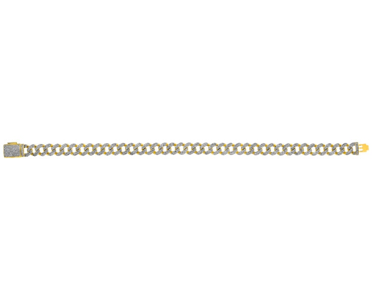 Bransoletka z żółtego złota z diamentami - 18 cm - 2,01 ct - próba 585