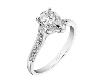 18 K Rhodium-Plated White Gold Ring  1,10 ct - fineness 18 K