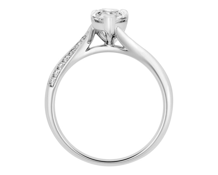 18 K Rhodium-Plated White Gold Ring 1,10 ct - fineness 18 K