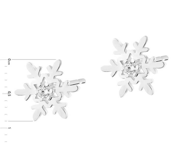 Kolczyki srebrne z cyrkoniami - śnieżynki