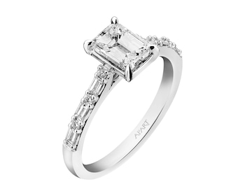 18 K Rhodium-Plated White Gold Ring 1,19 ct - fineness 18 K