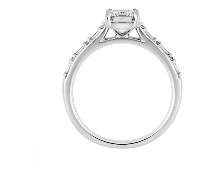 18 K Rhodium-Plated White Gold Ring 1,19 ct - fineness 18 K