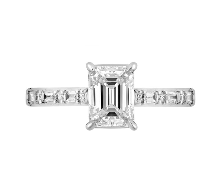 Prsten z bílého zlata s diamanty VS2/H 1,19 ct - ryzost 750