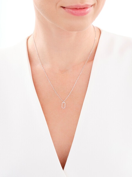 8 K Rhodium-Plated White Gold Necklace