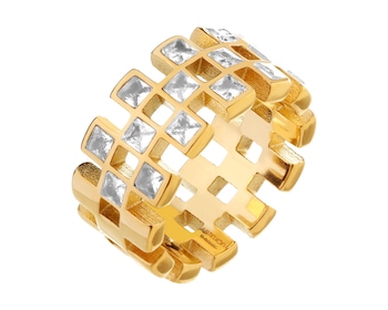 Stainless Steel Ring with Cubic Zirconia