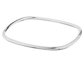 Rhodium Plated Silver Rigid Bracelet 