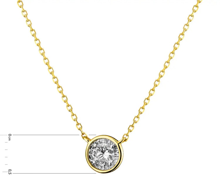 585 Yellow And White Gold Plated Necklace with Diamond 0,14 ct - fineness 585