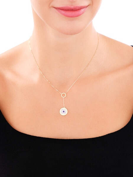 9 K Yellow Gold Necklace with Mother Of Pearl