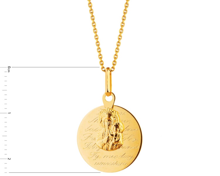Zlatý přívěsek - medailonek -  Černá madona čenstochovská