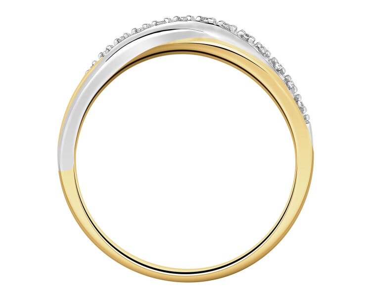 9ct Yellow Gold Ring with Diamonds - 0,05 ct - fineness 14 K