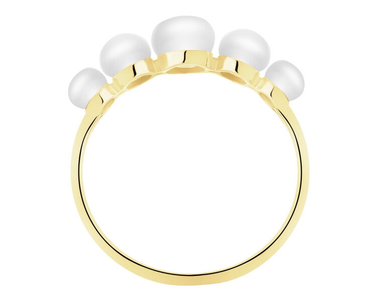 8 K Yellow Gold Ring with Pearl