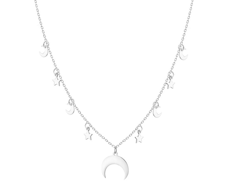 Stříbrný náhrdelník - měsíce, hvězdy