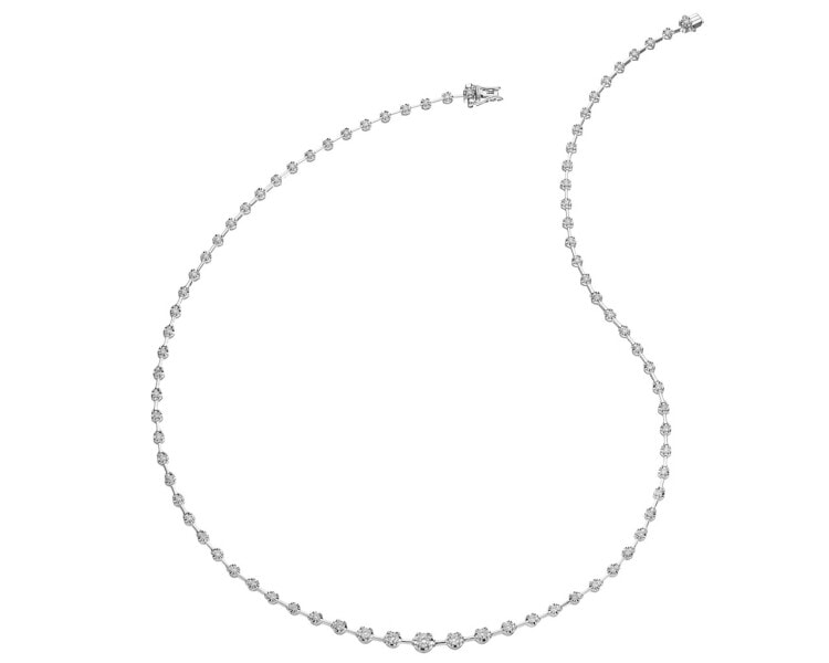 18 K Rhodium-Plated White Gold Necklace with Diamonds 1,53 ct - fineness 18 K