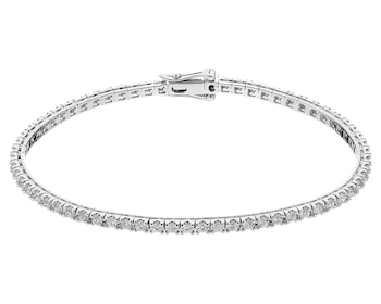 18 K Rhodium-Plated White Gold Tennis Bracelet with Diamonds 2,31 ct - fineness 18 K