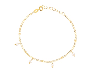 8 K Yellow Gold Bracelet with Pearl