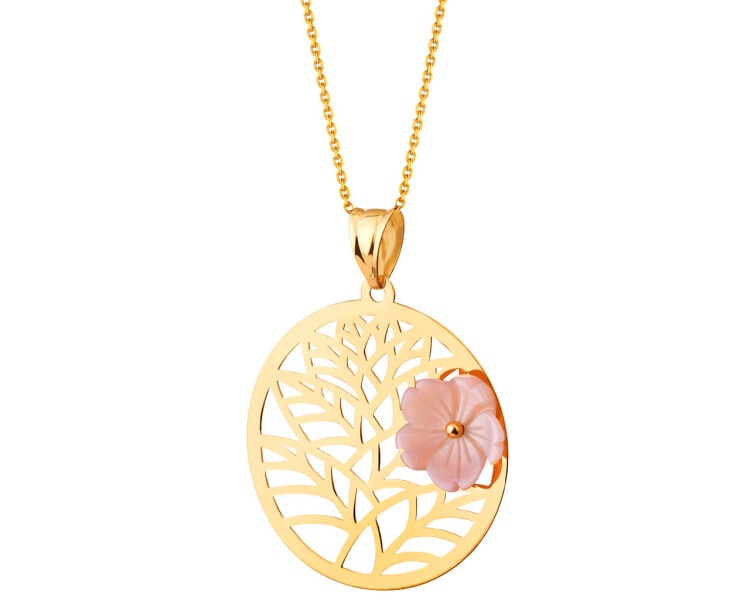 14 K Yellow Gold Pendant with Mother Of Pearl