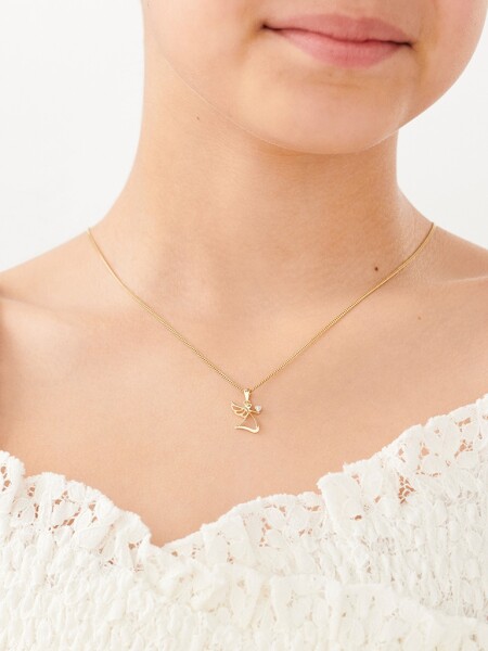 Zlatý přívěsek s diamantem - anděl, srdce - 0,003 ct - ryzost 585