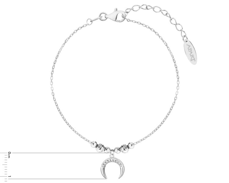 Rhodium Plated Silver Bracelet with Cubic Zirconia