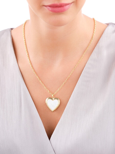 Gold-Plated Brass Necklace with Mother Of Pearl