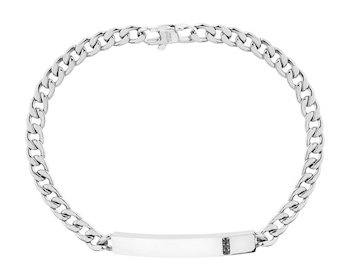 Stainless Steel Bracelet with Cubic Zirconia