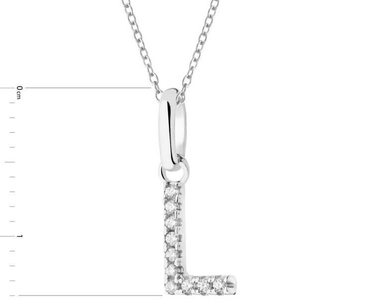 Stříbrný přívěsek se zirkony - písmeno L