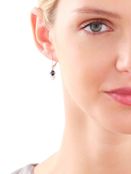 Rhodium Plated Silver Dangling Earring with Cubic Zirconia