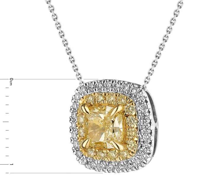 Přívěsek z bílého a žlutého zlata s diamanty Fancy Light Yellow 1,31 ct - ryzost 750