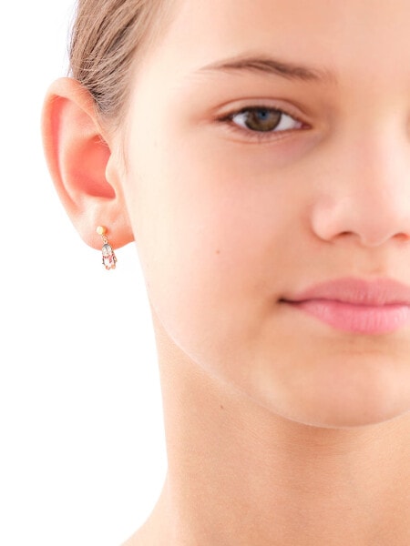 Złote kolczyki z emalią - pingwiny