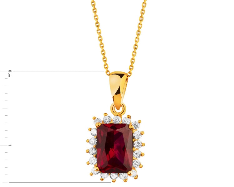 14 K Yellow Gold Pendant with Synthetic Ruby