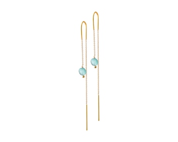 Gold-Plated Silver Earrings with Quartz