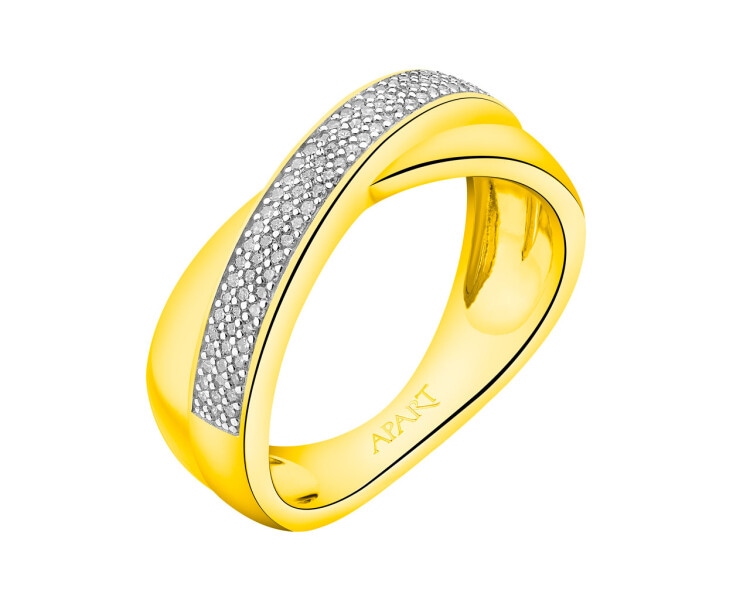 Zlatý prsten s diamanty 0,14 ct - ryzost 585