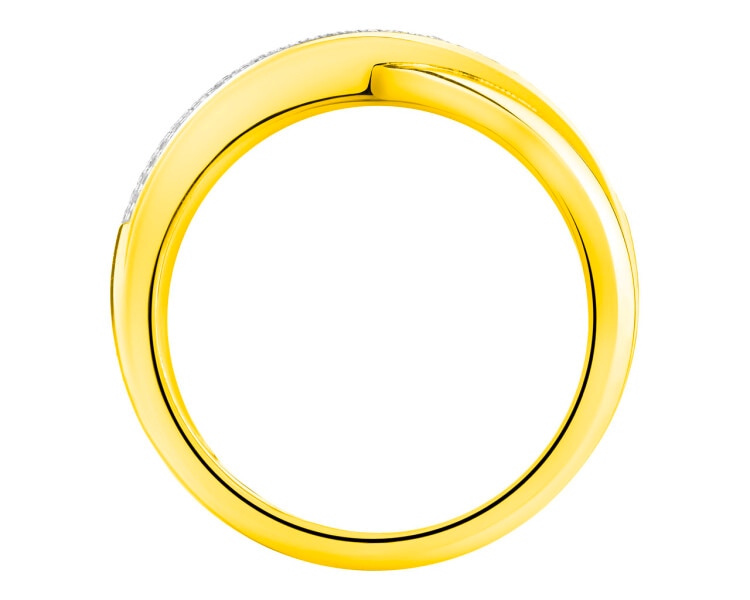 Pierścionek z żółtego złota z diamentami 0,14 ct - próba 585
