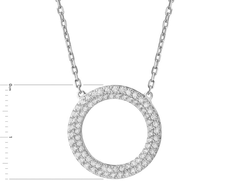 Stříbrný náhrdelník se zirkony - kroužek