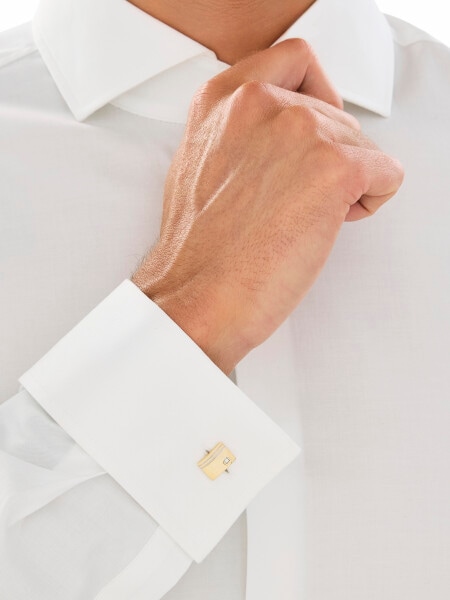 Zlaté manžetové knoflíčky s brilianty a onyxy - 0,02 ct - ryzost 585