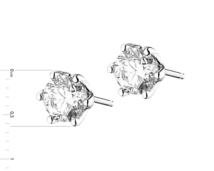 Kolczyki z białego złota z brylantami - SI2/H - 1,00 ct - próba 585