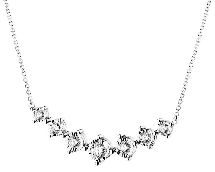 750 Rhodium-Plated White Gold Necklace with Diamonds 0,33 ct - fineness 14 K